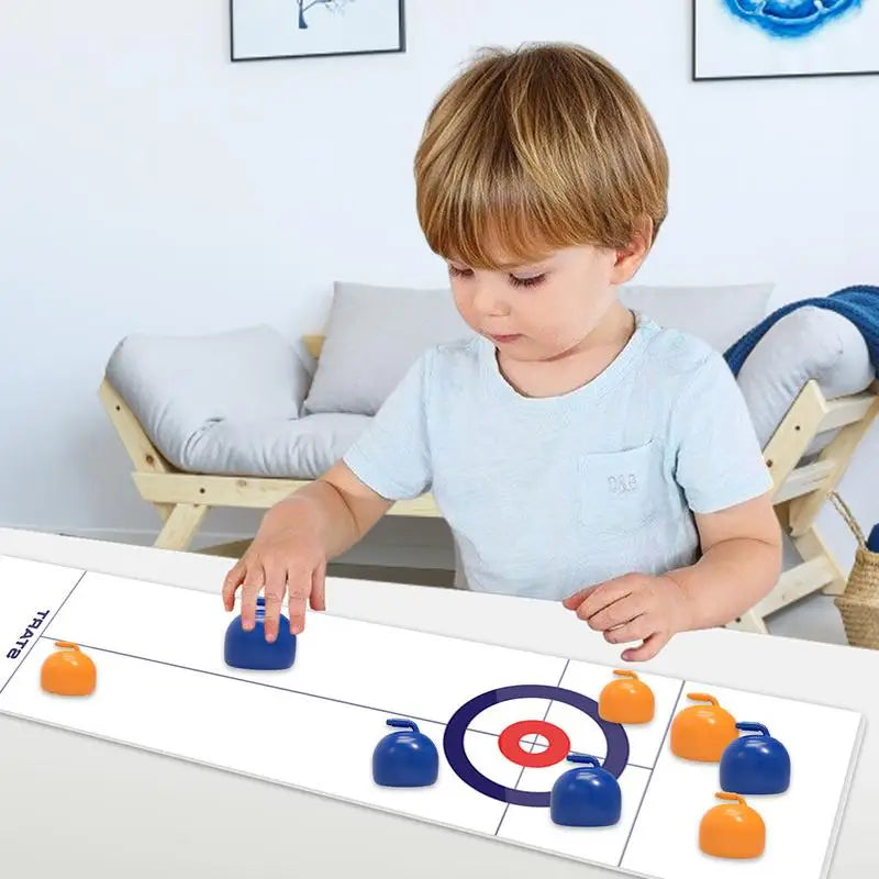 Mini Curling Game Indoor Tabletop Curling Game Set