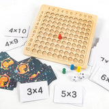 Wooden Montessori Multiplication Board Game - Learning Educational Math Toys for Kids