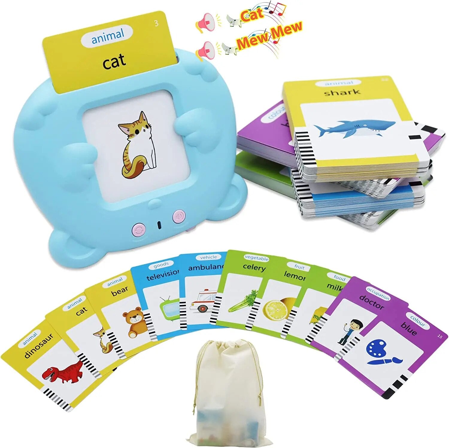 Learning Talking Flash Cards Kindergarten Kids English Language Electronic Audio Book Learn English Words Toys