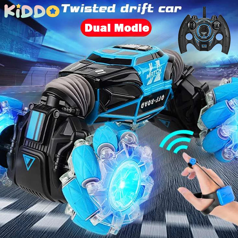 RC Car Stunt Buggy Off Road With LED Light Gesture Induction Twist Climbing Radio Controlled Car Electric Toys for Boy Gift