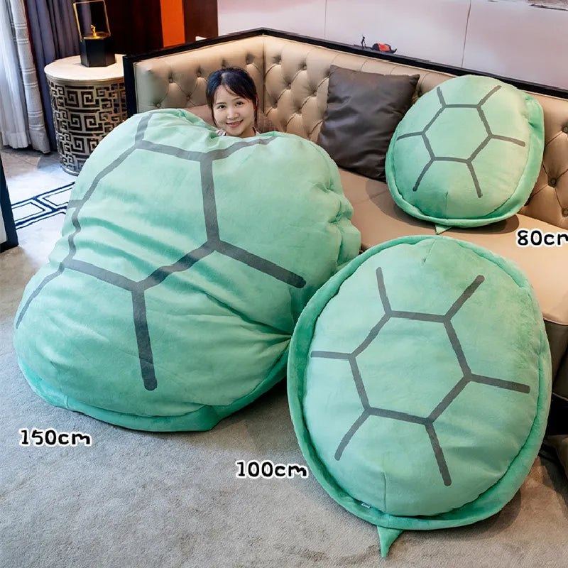 Turtle Shell Plush Toy Adult Kids Sleeping Bag Stuffed Soft Tortoise Pillow Cushion