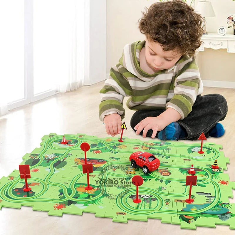 Logic Board Game for Kids  Jigsaw Puzzle Toys Race Car Track