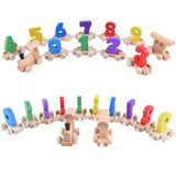 Numbers And Letters Magnetic Train Puzzle Wooden Toy Car