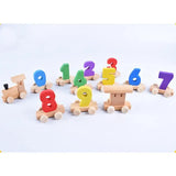 Numbers And Letters Magnetic Train Puzzle Wooden Toy Car